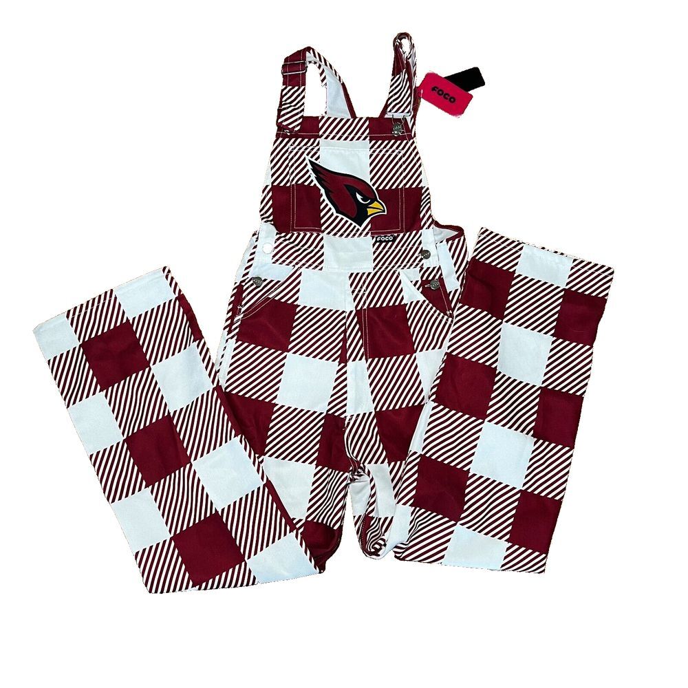 Arizona Cardinals NFL FOCO Overalls Buffalo Check Gingham Game Day Unisex Bib Sm